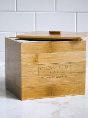 Clean Skin Club Bamboo Towel Box New w 50 Towels